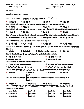 Để kiểm tra 45 phút môn Hình học 10 - Đề 01